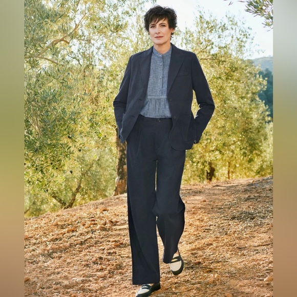 Ines De La Fressange x UNIQLO Women’s Navy Blue Wool Blend Blazer​ - Picture 1 of 8